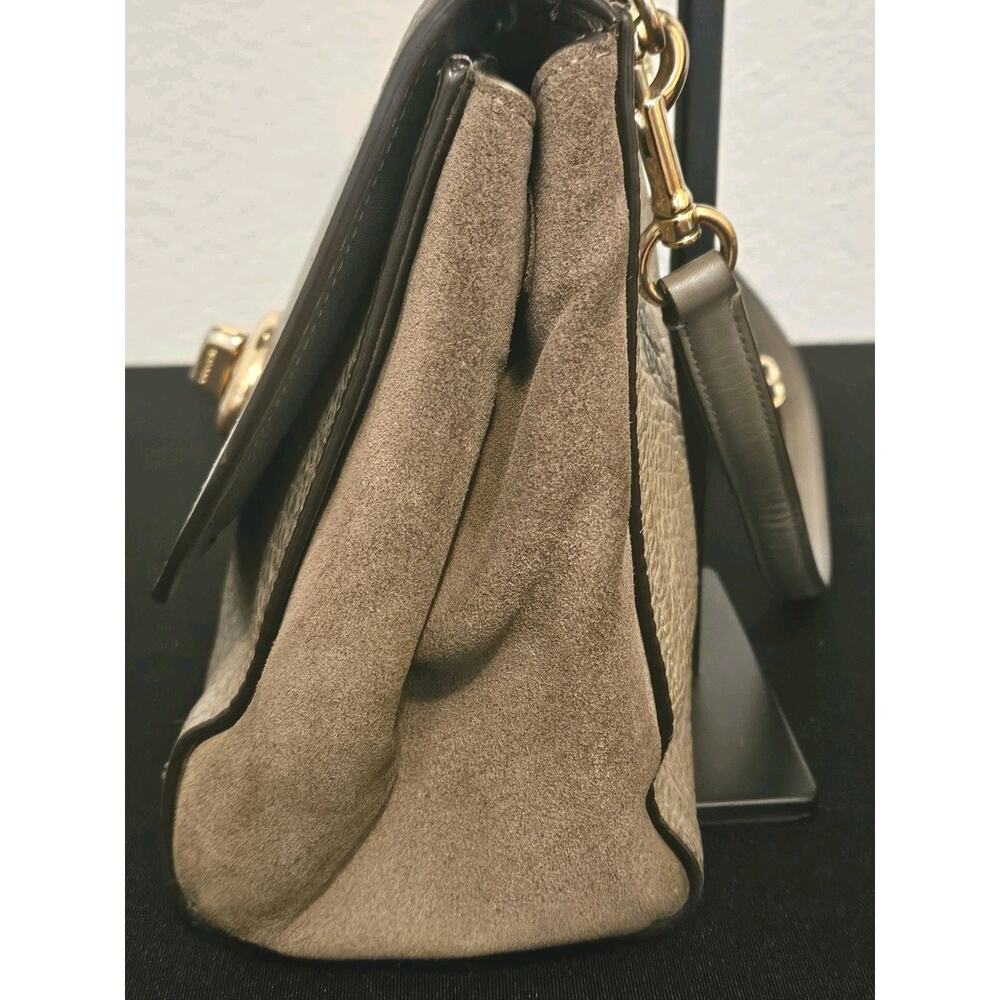 COACH Faye F22348 Taupe Mixed Leather Suede Handbag 10x8x4 *read - Picture 7 of 16
